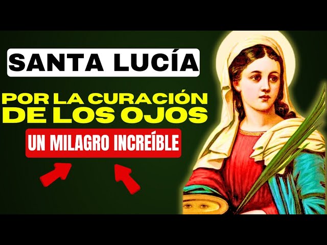 Imagen devocional de Santa Lucía patrona de la vista sosteniendo una vela, ilustrando la oración para sanar enfermedades oculares